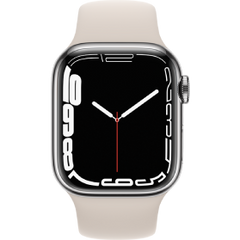 Apple Watch Series 7 41 mm reacondicionado | 4G | Plateado con correa deportiva blanca | 1 año de garantía | Accesorios
