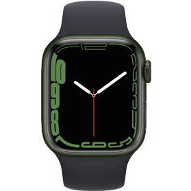 Apple Watch Series 7 Refurbished | 45mm Aluminium Groen | WiFi | Zwart Sportbandje | 1 Jaar Garantie | Accessoires