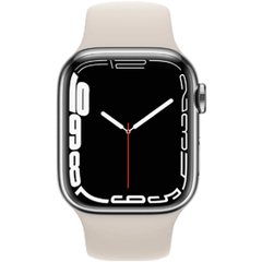 Apple Watch Series 7 45mm Refurbished | RVS Zilver 4G | Wit Sportbandje | 1 Jaar Garantie | Accessoires